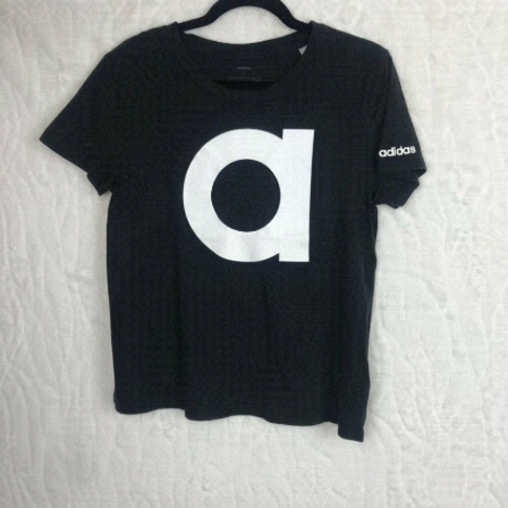 Adidas Black And White  T-Shirt Size L